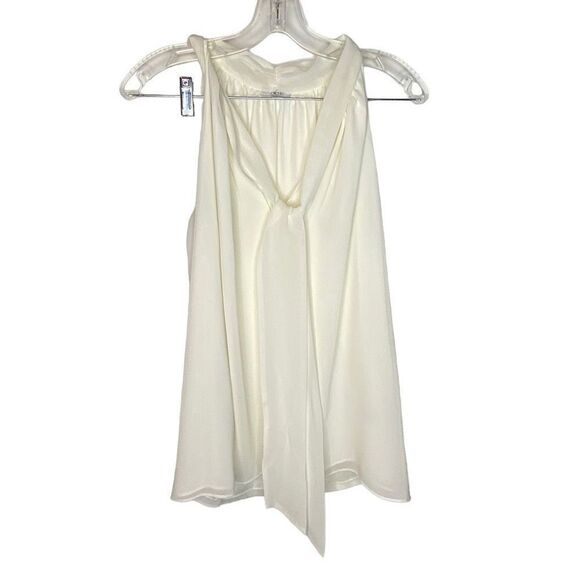 Cache Vintage Y2K bow neck top white cream polyester going out date night classy - Picture 1 of 6